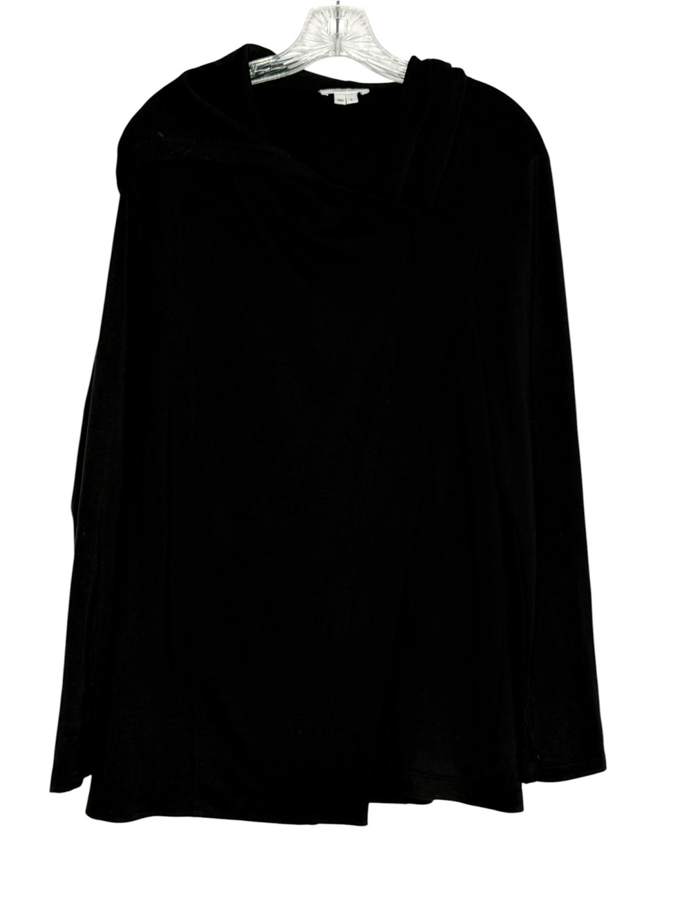 Helmut Lang Black Draped Cowl Neck Tunic Top Size Large Modal Blend Long Sleeve